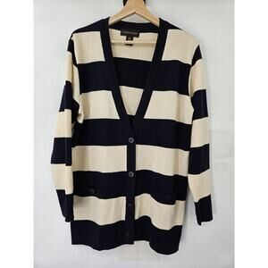 Classiques Entier Size S Womens White 100% Merino Wool Button Up Cardigan Preppy